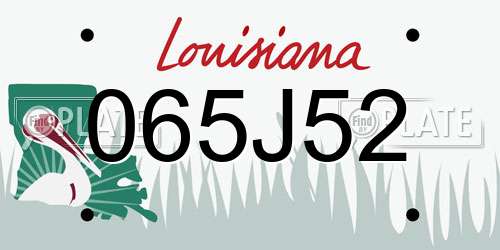 065J52 Louisiana License Plate