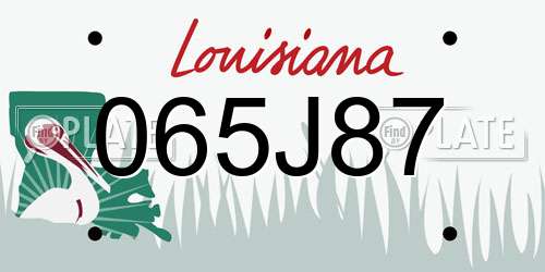 065J87 Louisiana License Plate