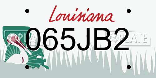 065JB2 Louisiana License Plate