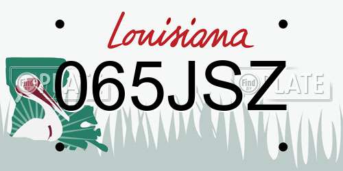 065JSZ Louisiana License Plate