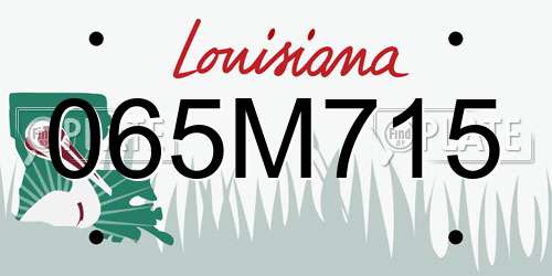 065M715 Louisiana License Plate