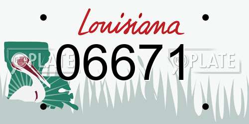 06671 Louisiana License Plate