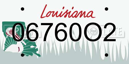 06760O2 Louisiana License Plate