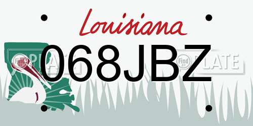 068JBZ Louisiana License Plate