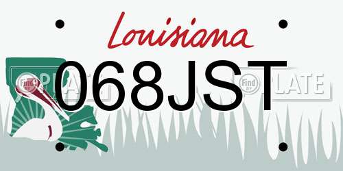 068JST Louisiana License Plate
