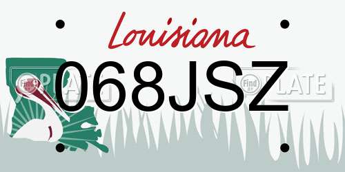 068JSZ Louisiana License Plate
