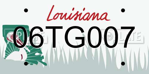 06TG007 Louisiana License Plate