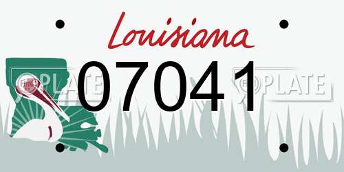 07041 Louisiana License Plate