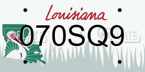 070SQ9 Louisiana License Plate