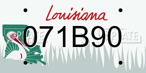 071B90 Louisiana License Plate