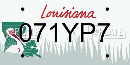 071YP7 Louisiana License Plate