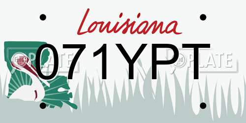 071YPT Louisiana License Plate