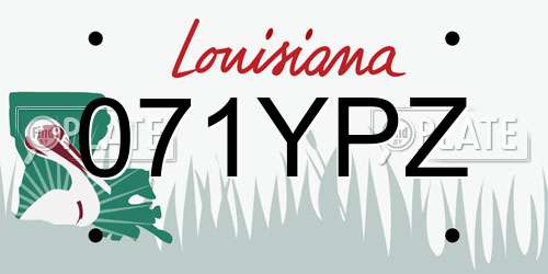 071YPZ Louisiana License Plate