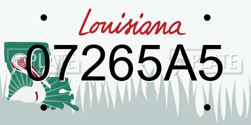 07265A5 Louisiana License Plate