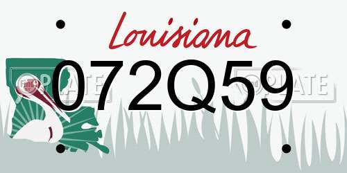 072Q59 Louisiana License Plate