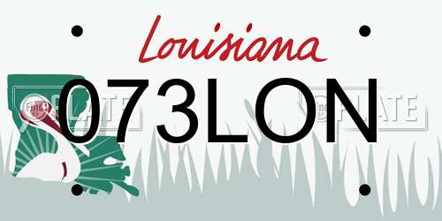 073LON Louisiana License Plate