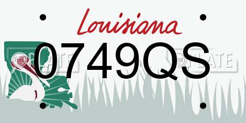 0749QS Louisiana License Plate