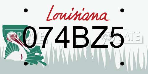 074BZ5 Louisiana License Plate