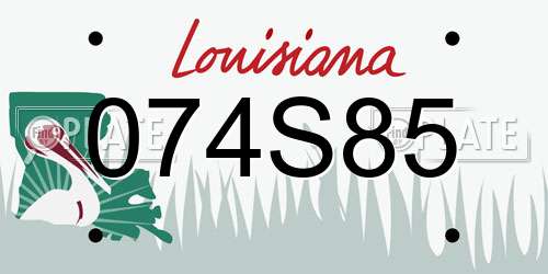 074S85 Louisiana License Plate