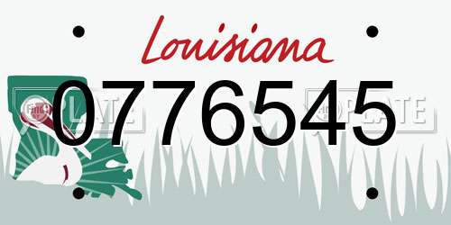 0776545 Louisiana License Plate