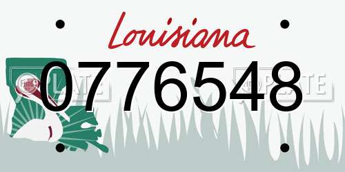 0776548 Louisiana License Plate