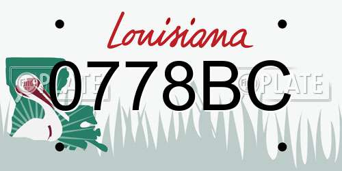 0778BC Louisiana License Plate