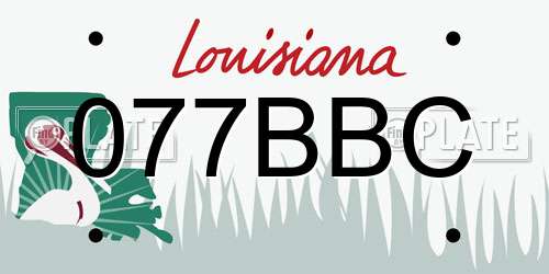 077BBC Louisiana License Plate