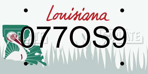 077OS9 Louisiana License Plate