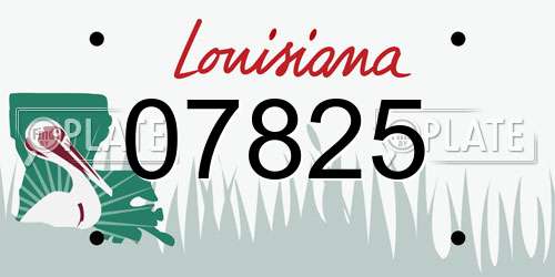 07825 Louisiana License Plate