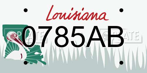 0785AB Louisiana License Plate