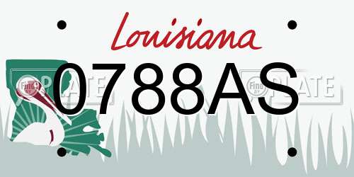 0788AS Louisiana License Plate