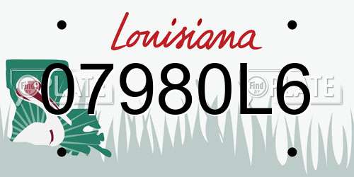 07980L6 Louisiana License Plate