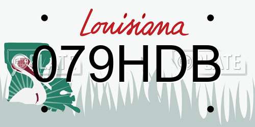 079HDB Louisiana License Plate