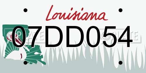 07DD054 Louisiana License Plate