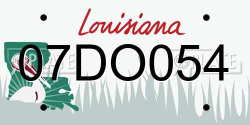 07DO054 Louisiana License Plate