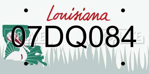 07DQ084 Louisiana License Plate