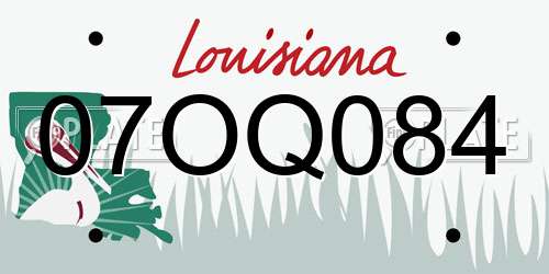 07OQ084 Louisiana License Plate
