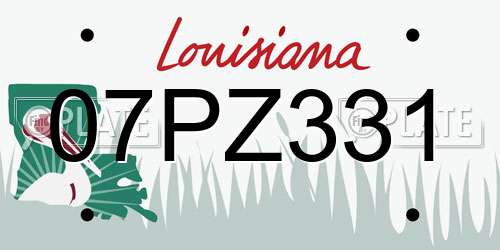 07PZ331 Louisiana License Plate