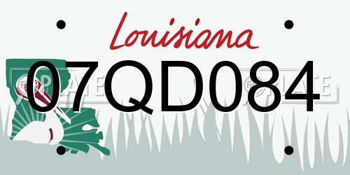 07QD084 Louisiana License Plate