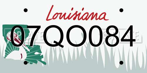 07QO084 Louisiana License Plate
