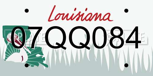 07QQ084 Louisiana License Plate