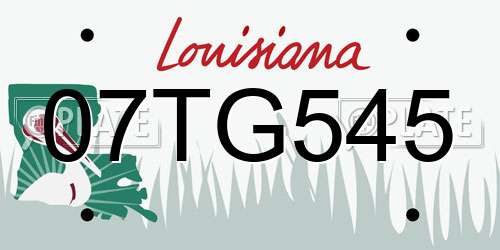 07TG545 Louisiana License Plate