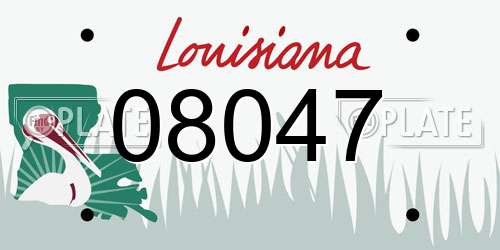 08047 Louisiana License Plate