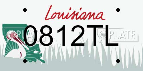 0812TL Louisiana License Plate