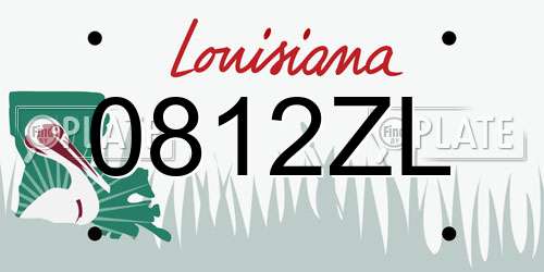 0812ZL Louisiana License Plate