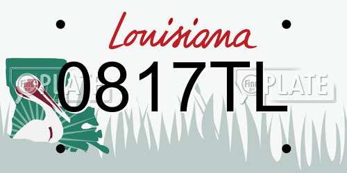 0817TL Louisiana License Plate