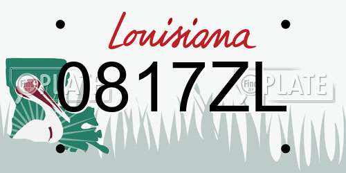 0817ZL Louisiana License Plate