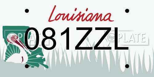 081ZZL Louisiana License Plate