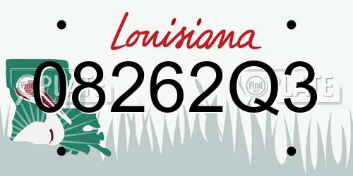 08262Q3 Louisiana License Plate