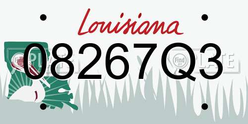 08267Q3 Louisiana License Plate